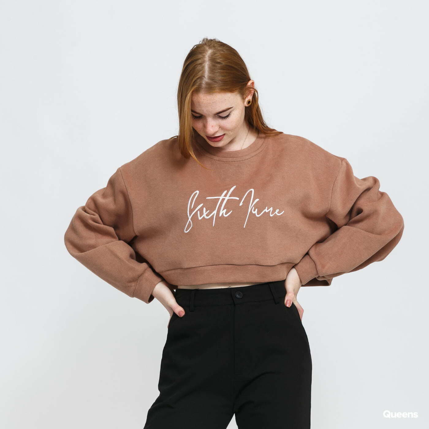 Mikiny Sixth June W Basic Signature Sweatshirt Light Brown