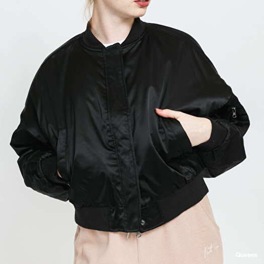 Women's short black bomber jacket 2025