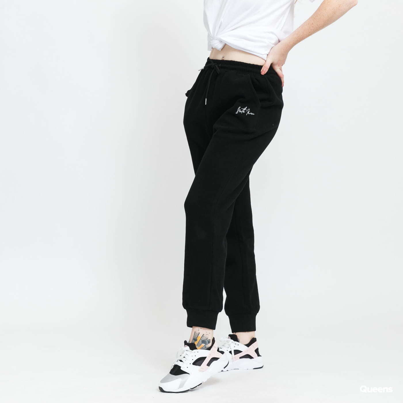 Tepláky Sixth June W Basic Signature Pants Black
