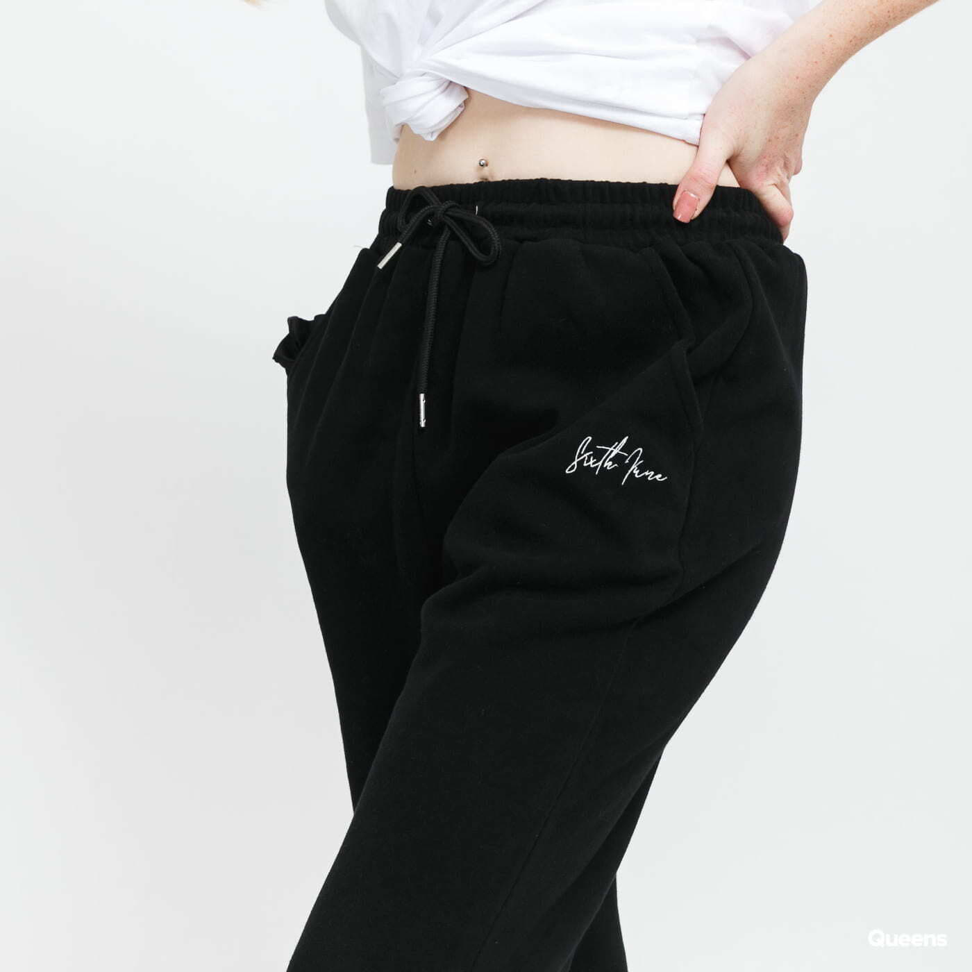 Tepláky Sixth June W Basic Signature Pants Black