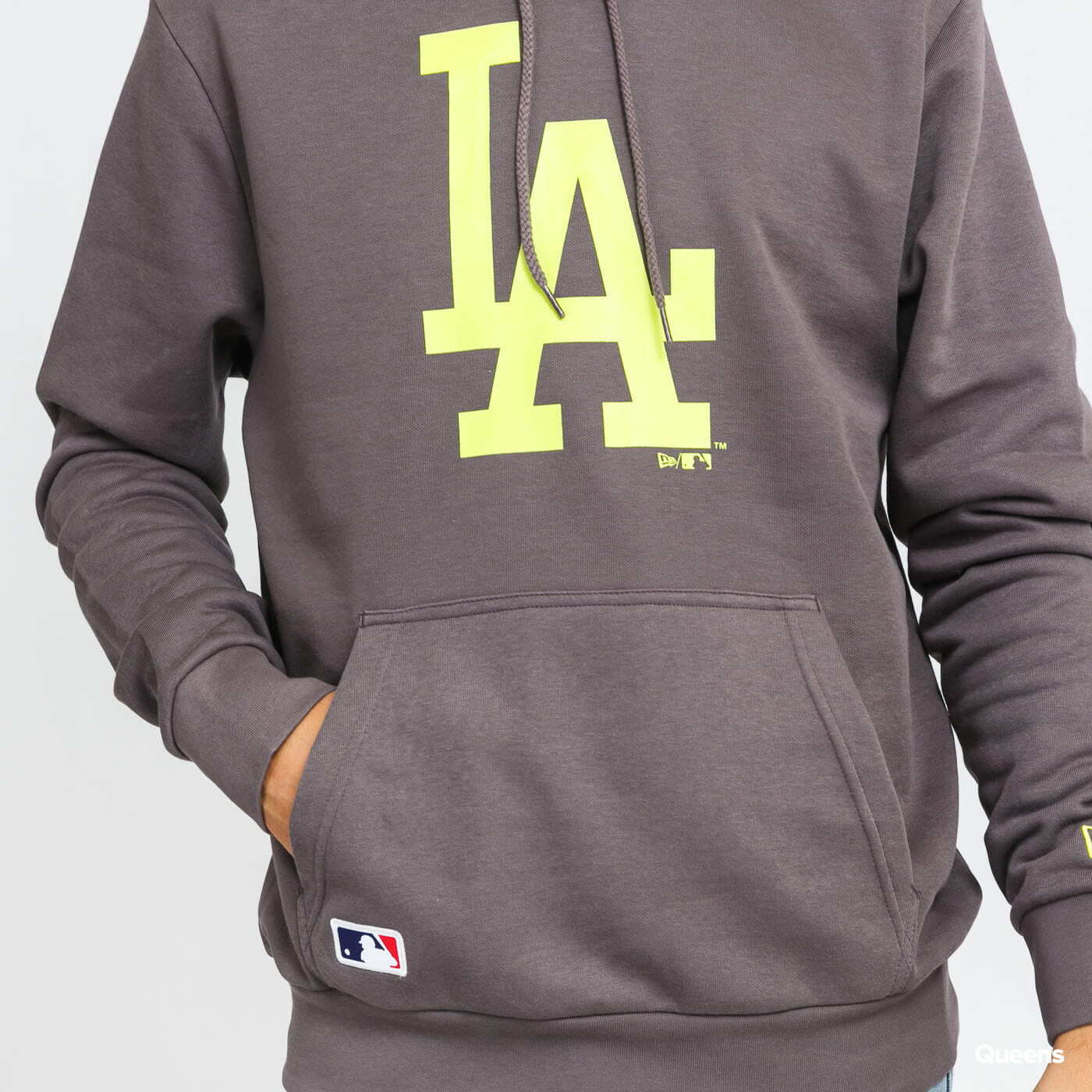 Sweatshirts New Era MLB Seasonal Team Logo Hoody LA Dark Grey/ Neon Green