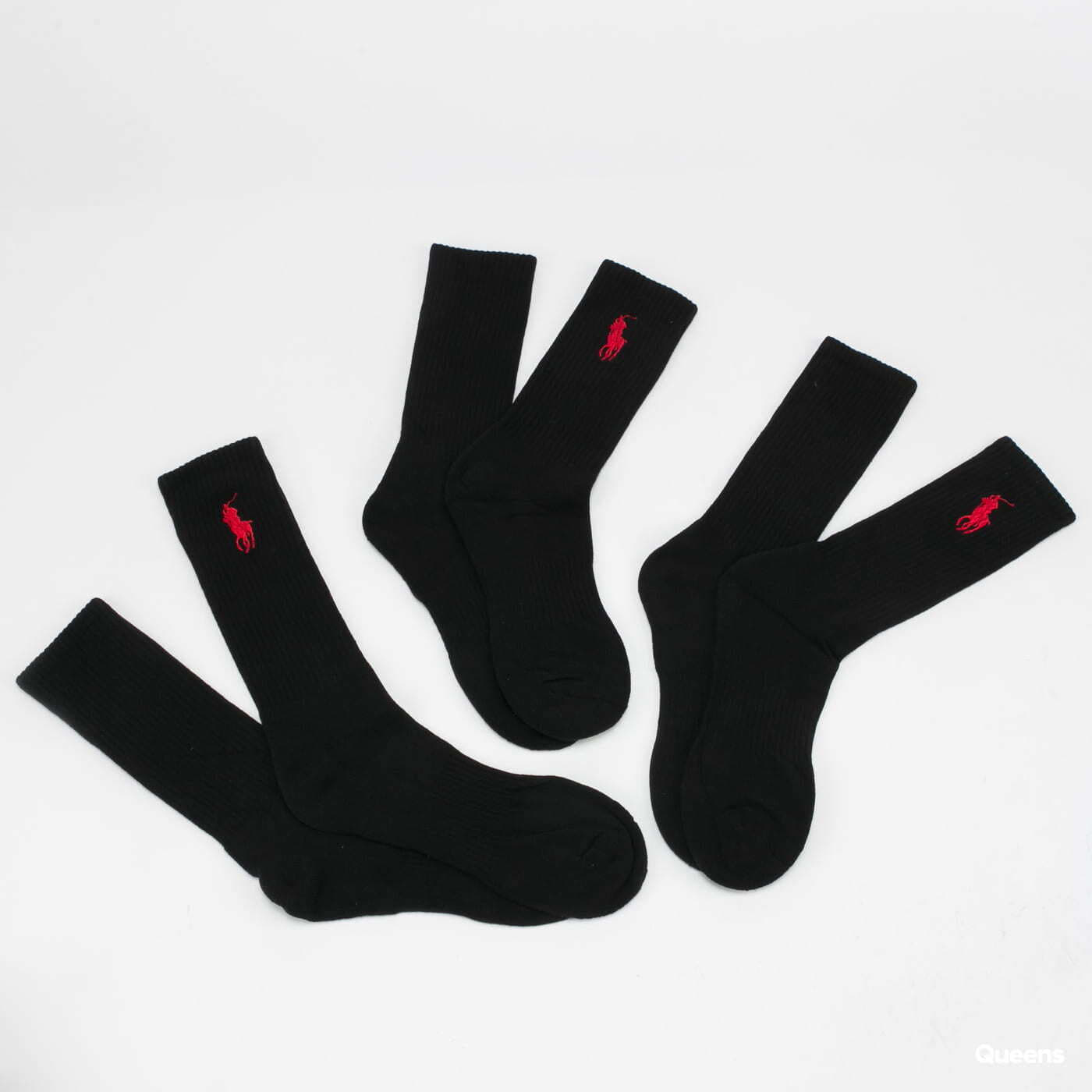Calcetines Polo Ralph Lauren 3Pack Classic Sport Socks černé