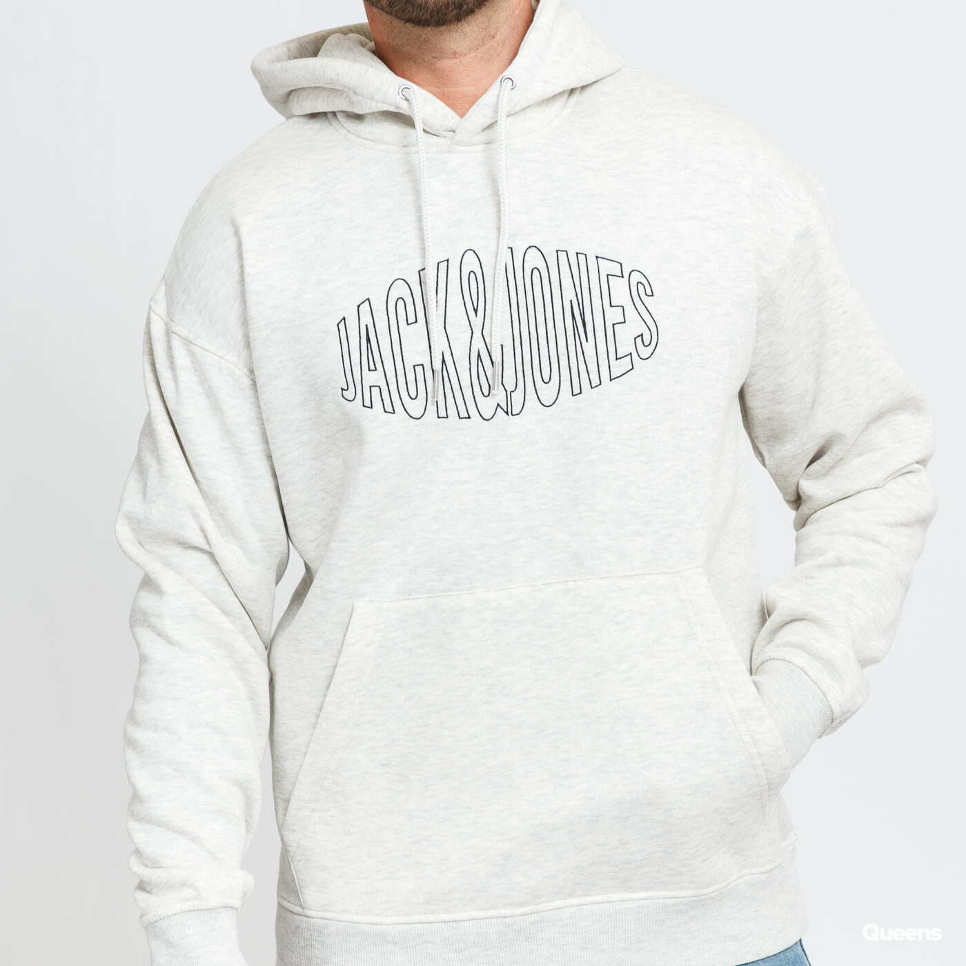 Mikiny Jack & Jones Jorworld O Sweat Hood Light Grey