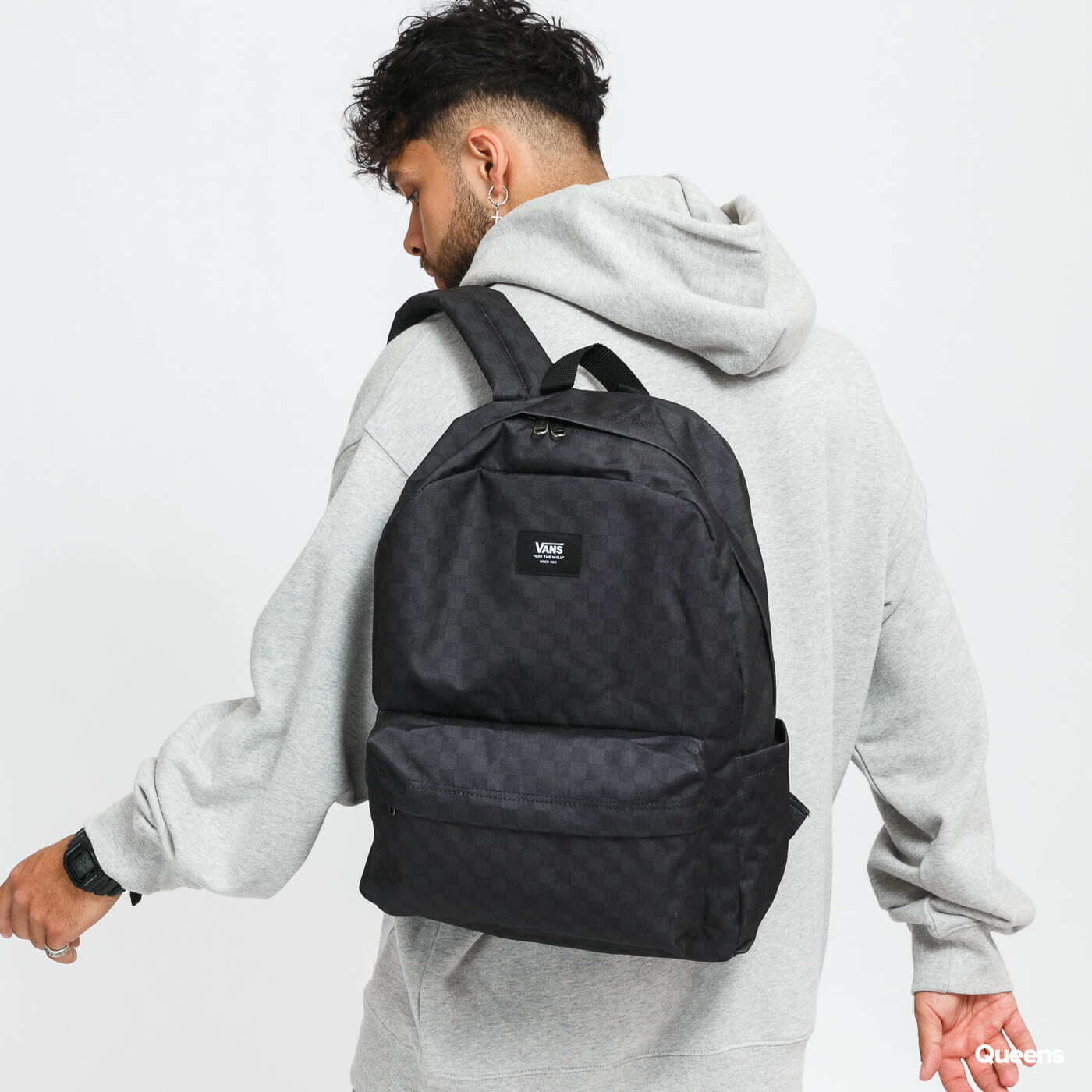 Rugzakken Vans Old Skool Check Backpack Black/ Charcoal