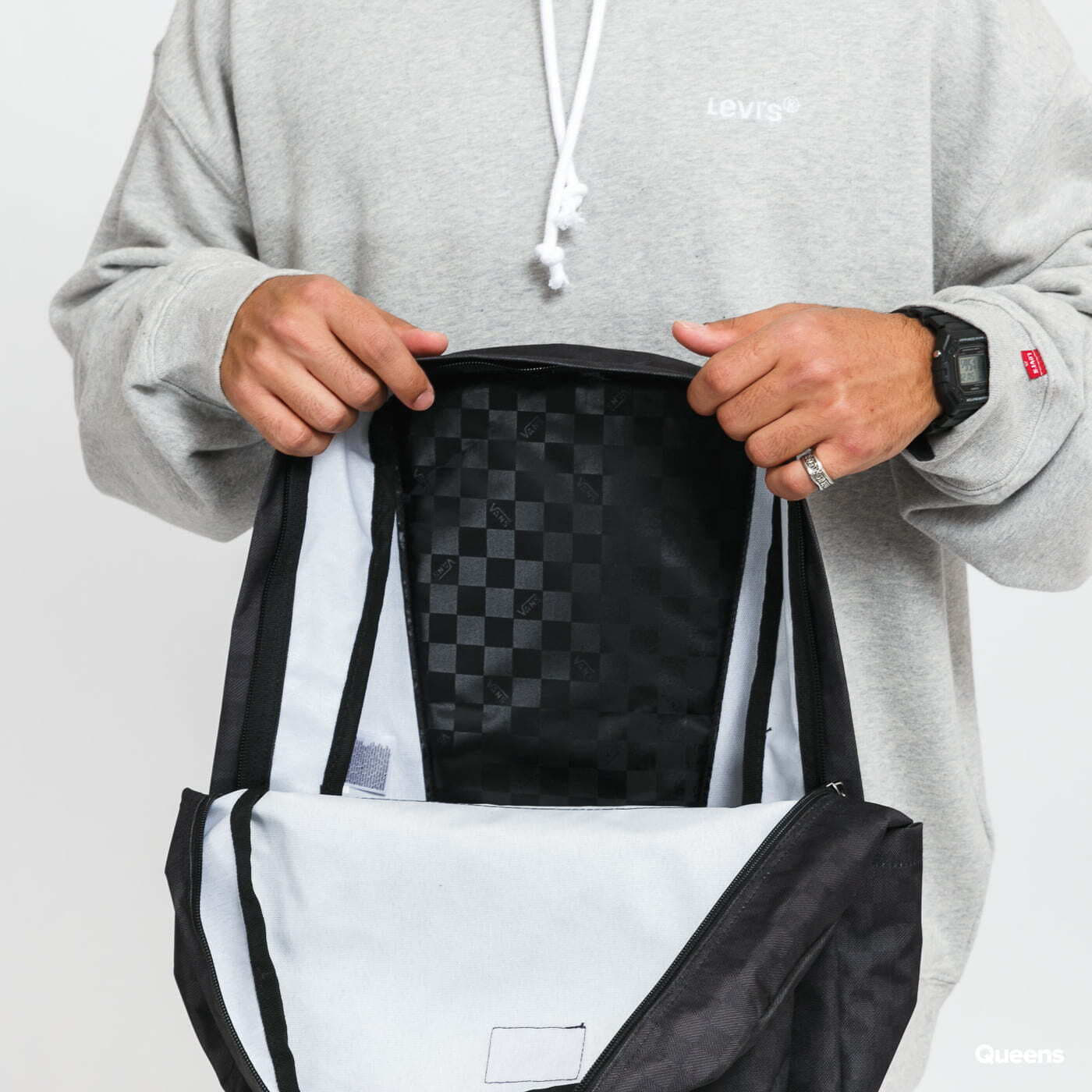 Rugzakken Vans Old Skool Check Backpack Black/ Charcoal