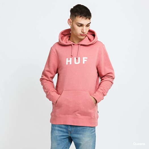 Majica HUF Essentials OG Logo Hoodie Pink