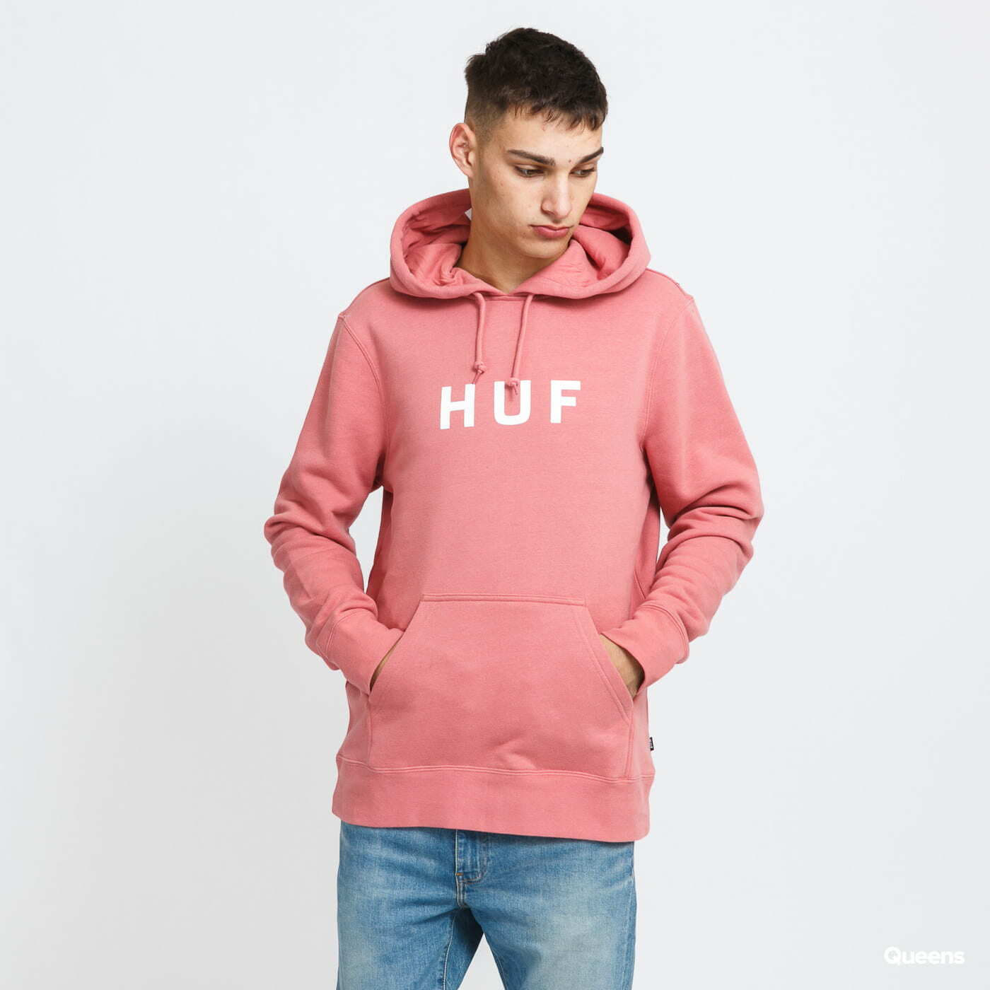 Mikiny HUF Essentials OG Logo Hoodie Pink