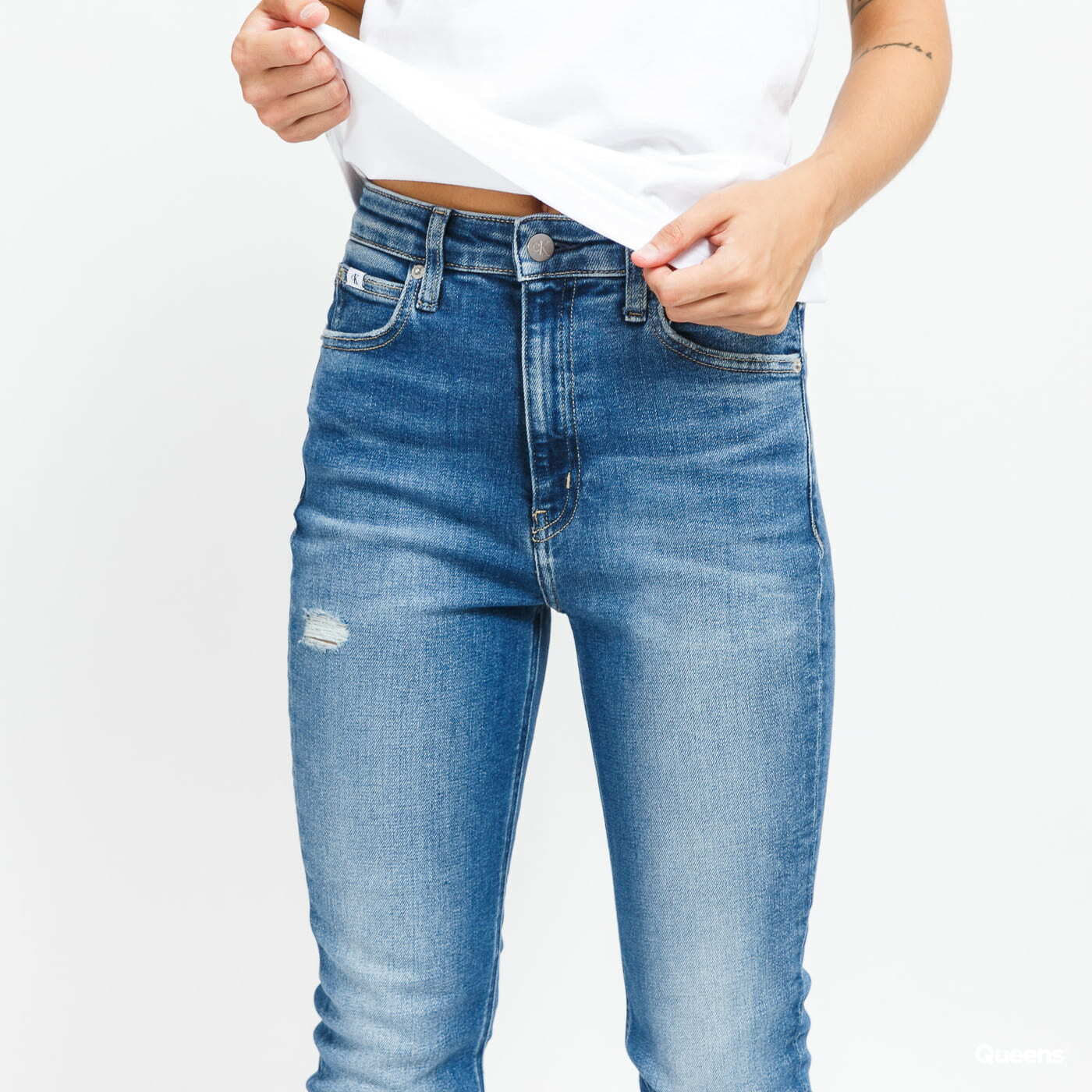 Blugi CALVIN KLEIN JEANS High Rise Skinny denim light