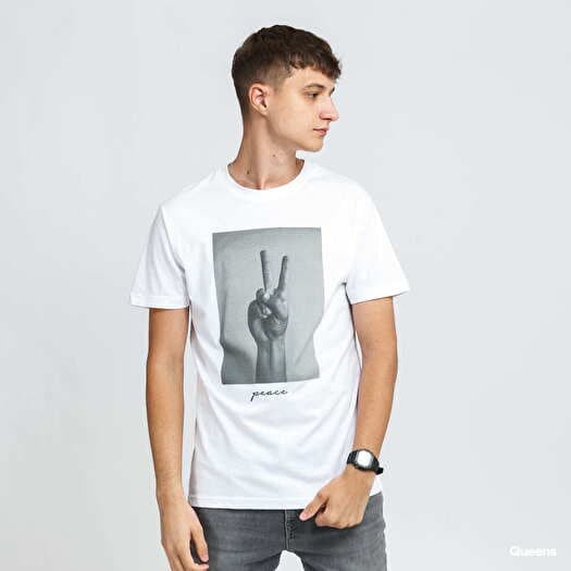 T-shirt Urban Classics Peace Sign Tee White