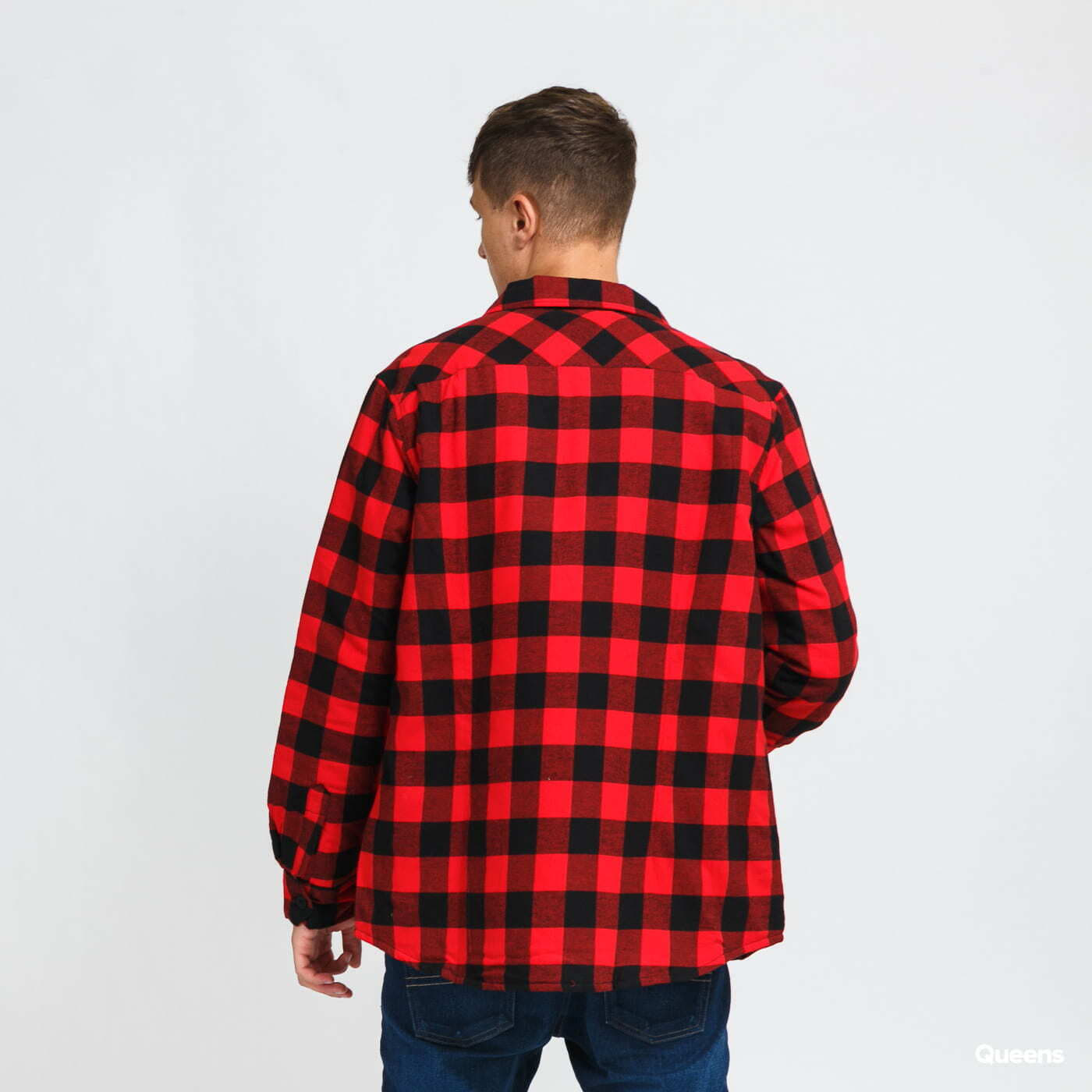 Kabátok Urban Classics Padded Check Flannel Shirt Red/ Black