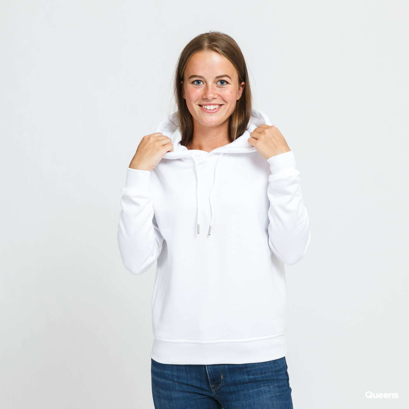 Mikinas ar kapuci un sporta krekli Urban Classics Ladies Hoody White