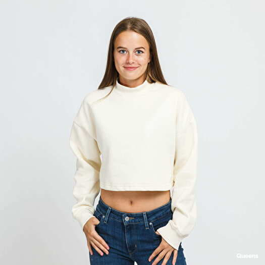 Bluza Urban Classics Ladies Cropped Oversized Sweat High Neck Crew Cream