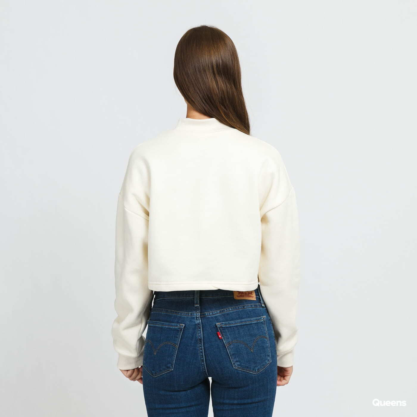 Hoodies and sweatshirts  Urban Classics Ladies Cropped Oversized Sweat High Neck Crew Cream