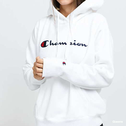 Champion white sale hoodie women's