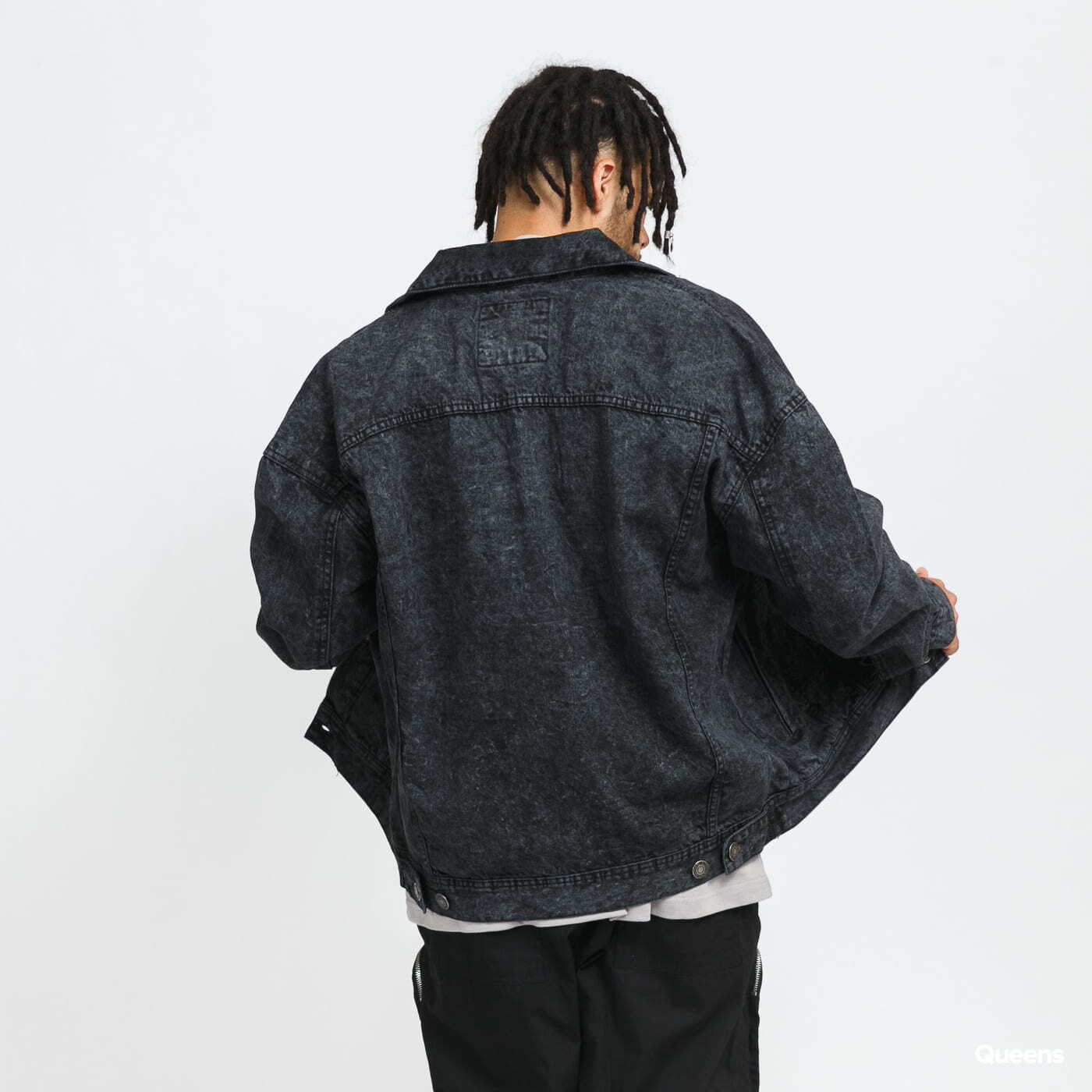 Giacche Urban Classics Oversized Denim Jacket black stone washed