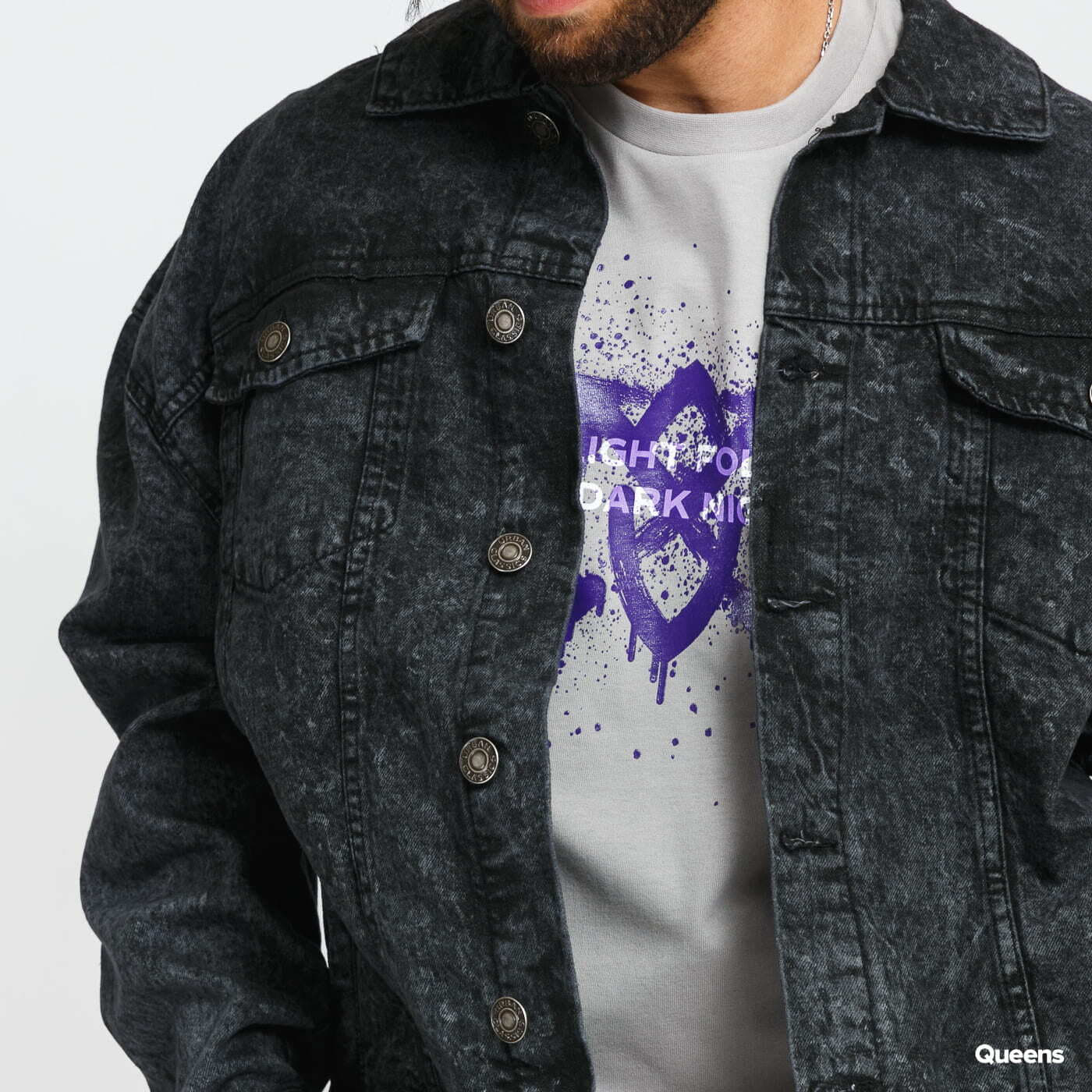 Jacken Urban Classics Oversized Denim Jacket black stone washed Queens