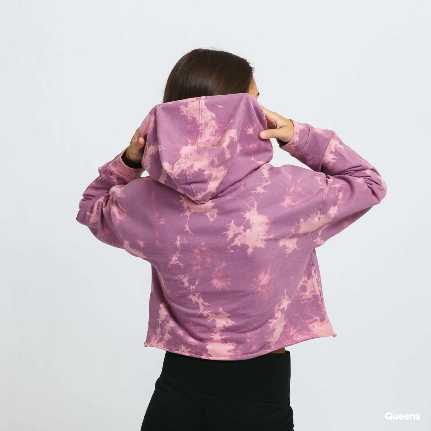 Bluzy Urban Classics Ladies Oversized Short Bleached Hoody Purple