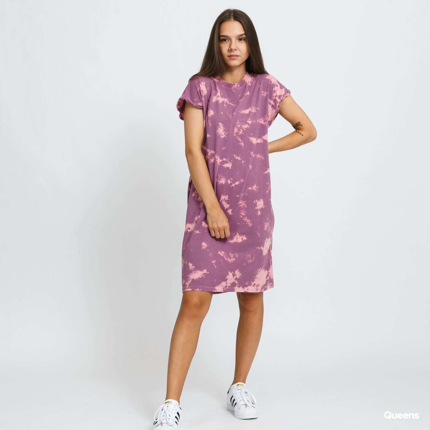 Dresses Urban Classics Ladies Bleached Dress Purple