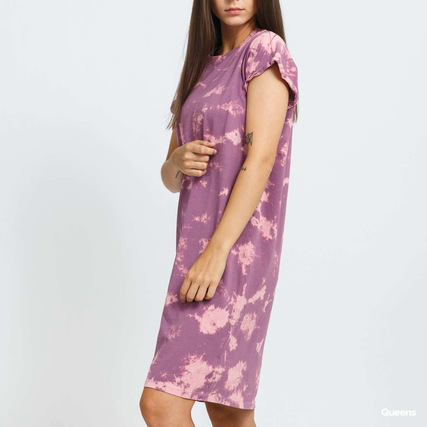 Dresses Urban Classics Ladies Bleached Dress Purple