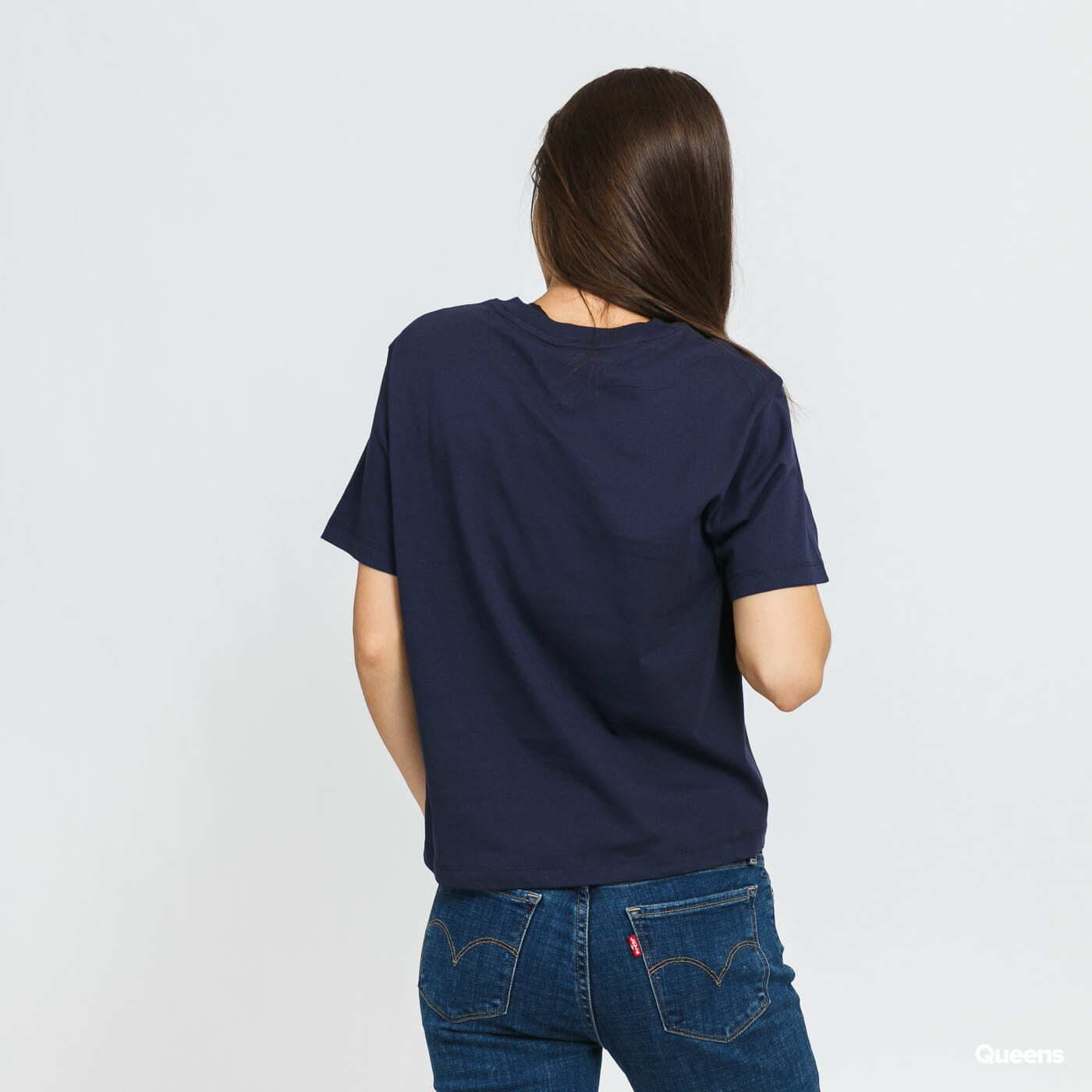 Trička TOMMY JEANS Linear Logo Tee Navy