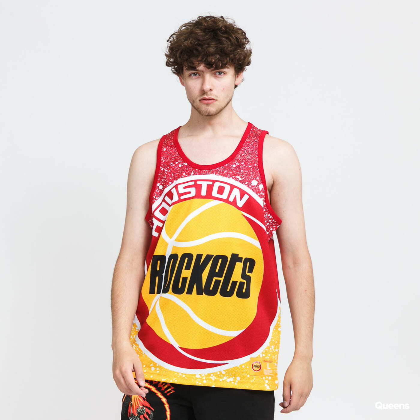Trička Mitchell & Ness NBA Jumbotron Mesh Tank Rockets Yellow/ Red/ White