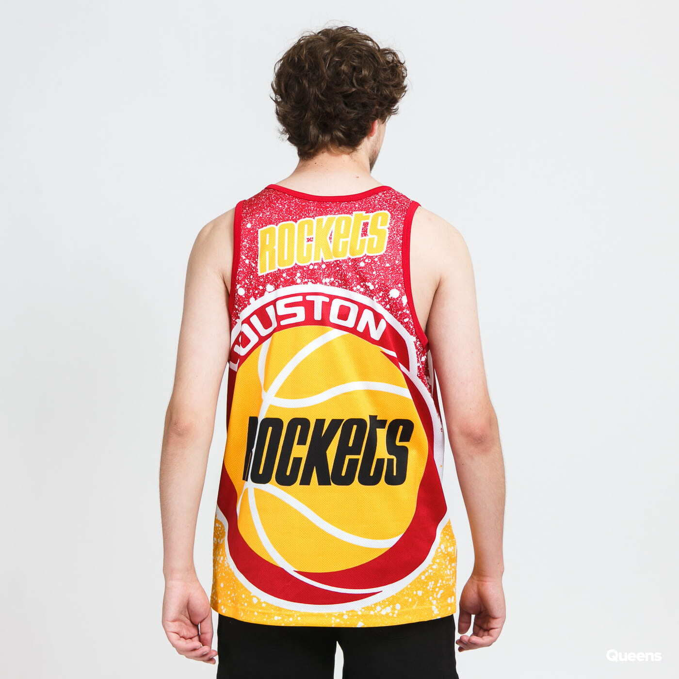 Trička Mitchell & Ness NBA Jumbotron Mesh Tank Rockets Yellow/ Red/ White