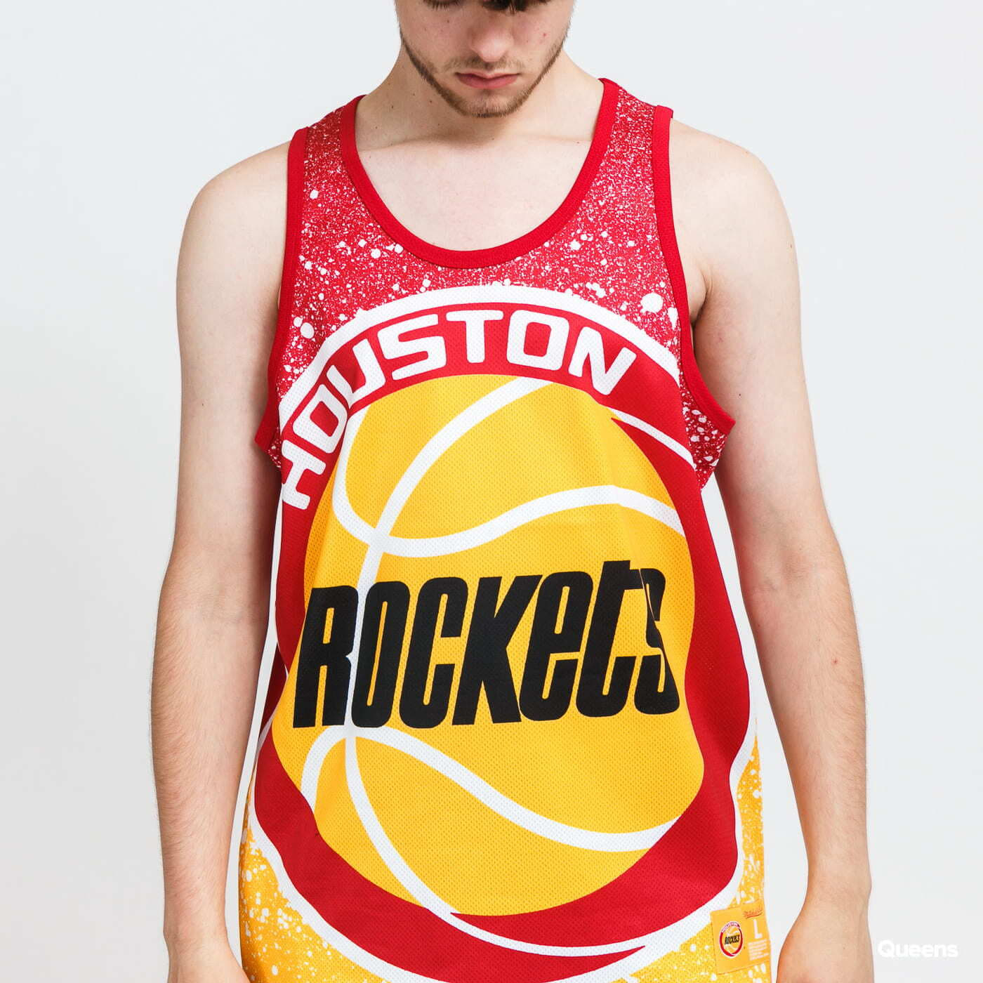 Trička Mitchell & Ness NBA Jumbotron Mesh Tank Rockets Yellow/ Red/ White