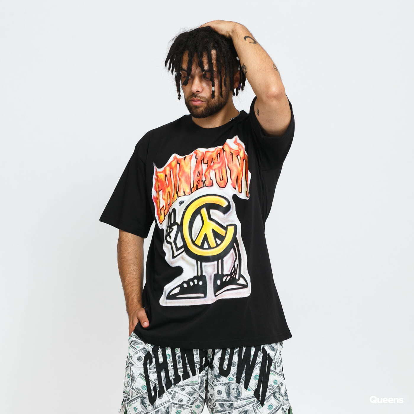 T-shirts Market Peace Guy Flame Arc T-Shirt černé