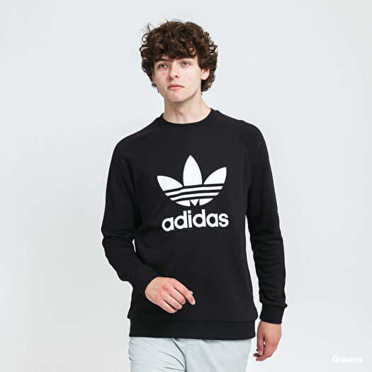 Sweatshirts adidas Trefoil Crew Black/ White | Queens