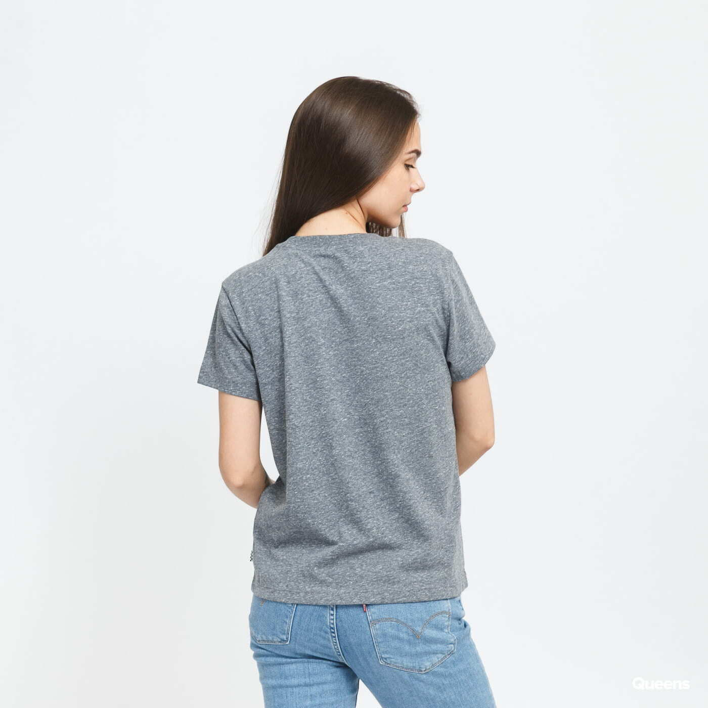 Tričká Vans WM Flying V Crew Tee Melange Dark Grey