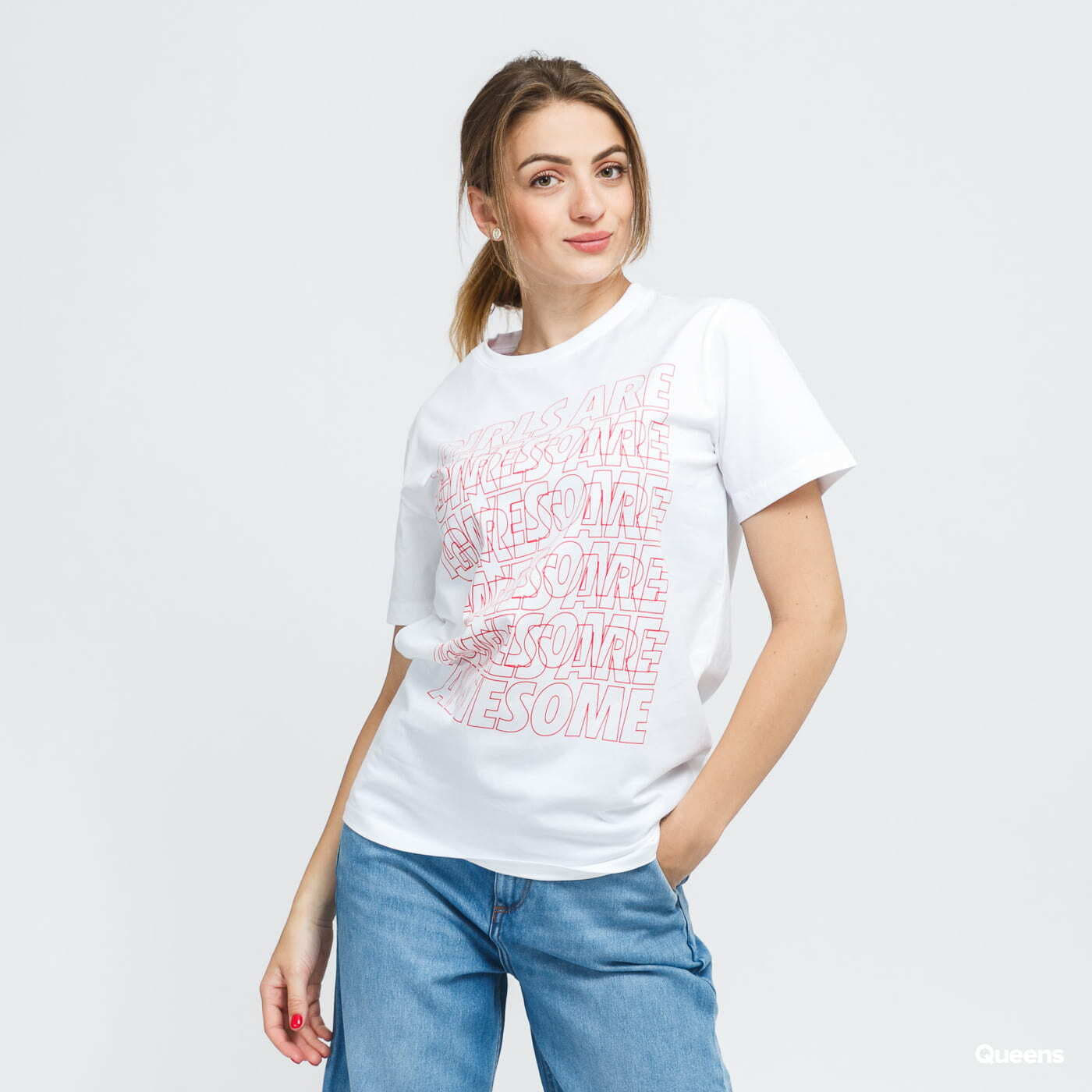 T-shirts Girls Are Awesome Messy Morning Tee White