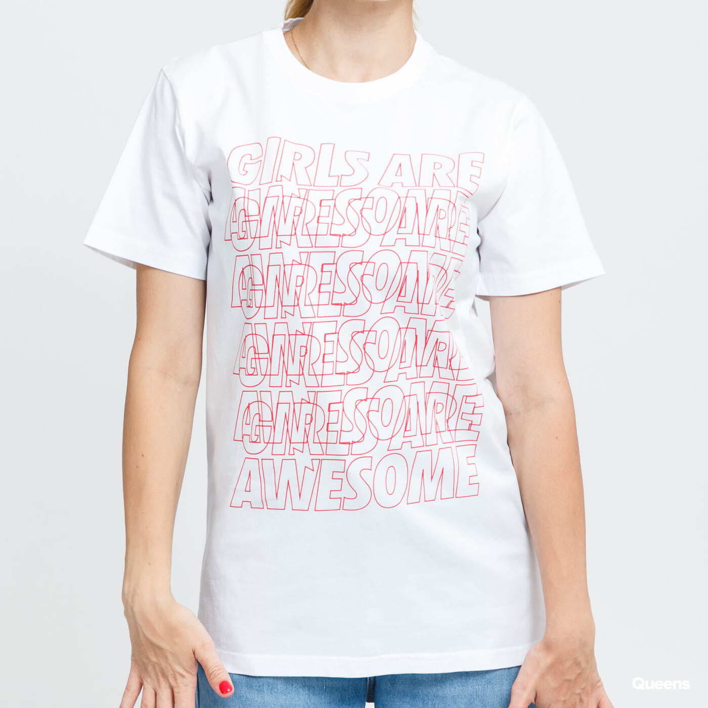 T-shirts Girls Are Awesome Messy Morning Tee White