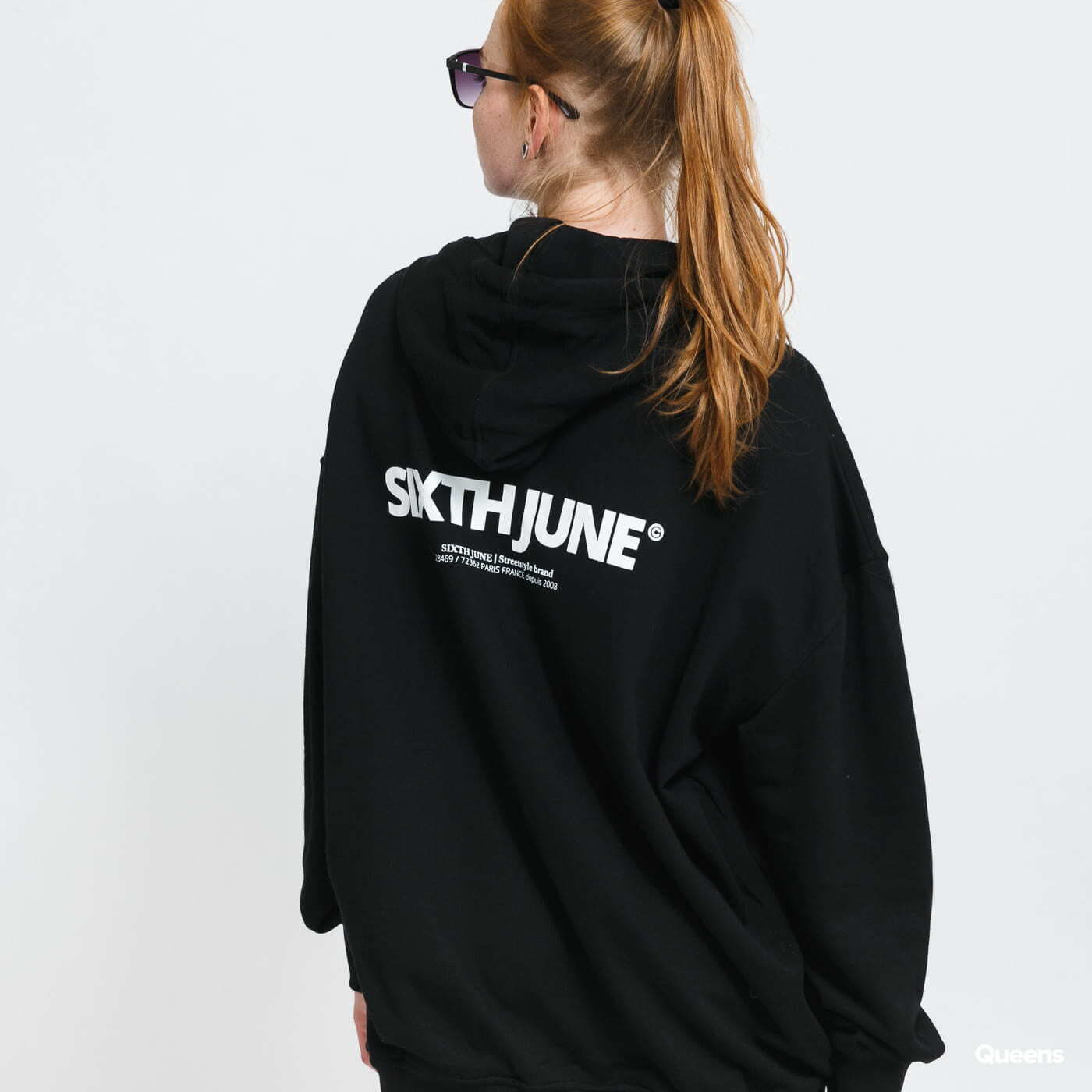 Mikiny Sixth June Hoodie Dress Black