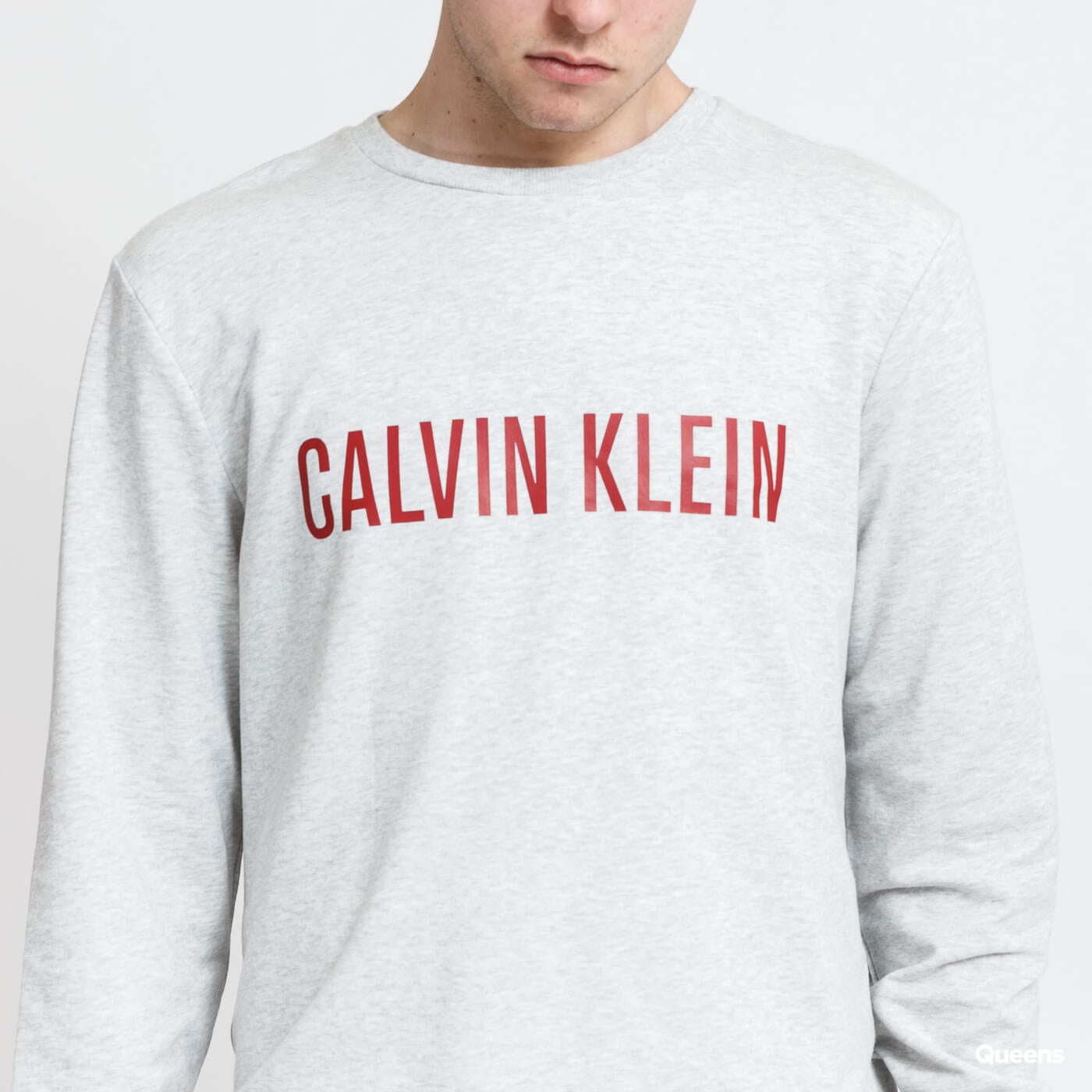 Mikiny Calvin Klein LS Sweatshirt Melange Grey