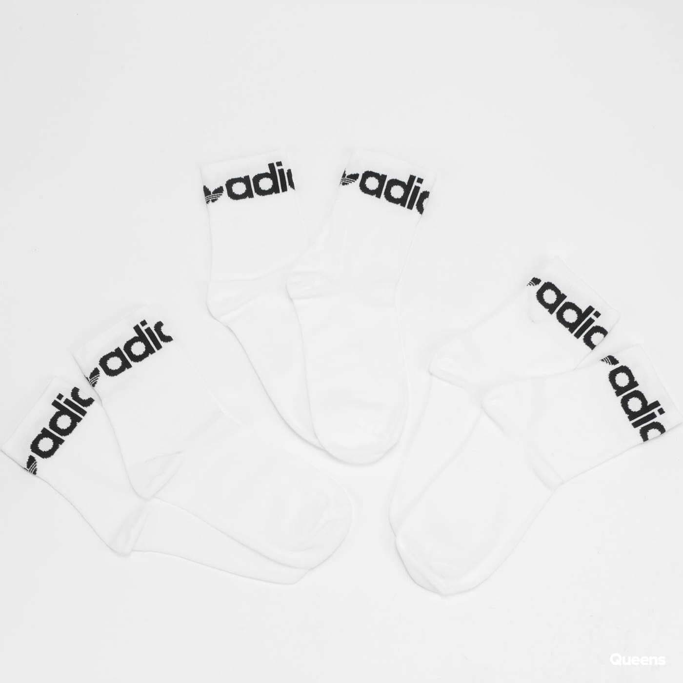 Socks adidas Originals 3Pack Fold Cuff Crew White