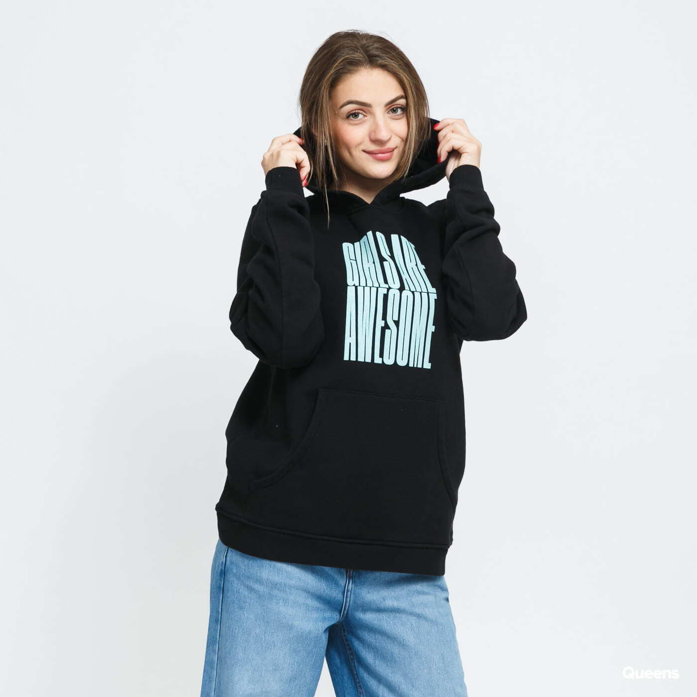 Mikiny Girls Are Awesome Stand Tall Hoody Black