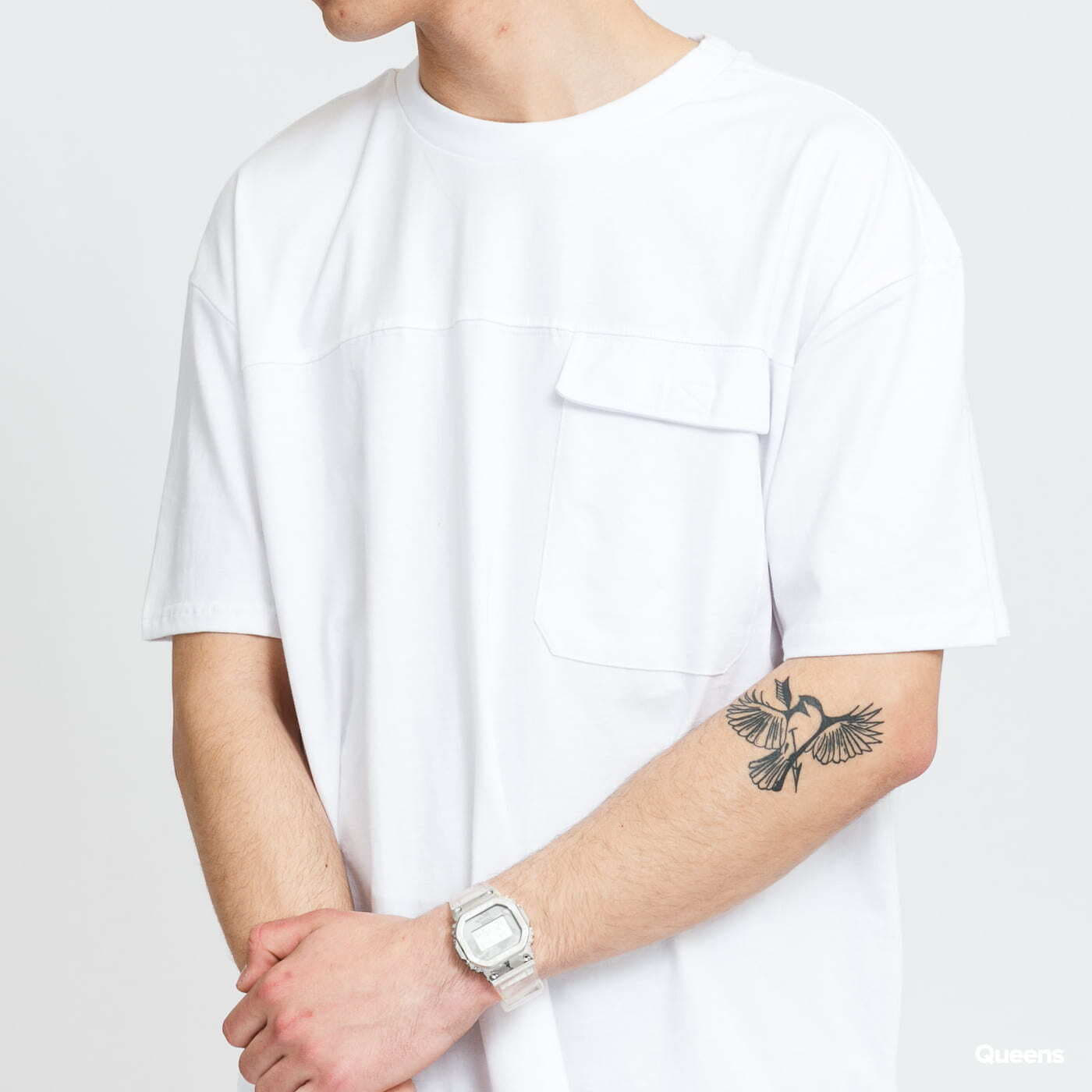 Tričká Urban Classics Oversized Big Flap Pocket Tee White