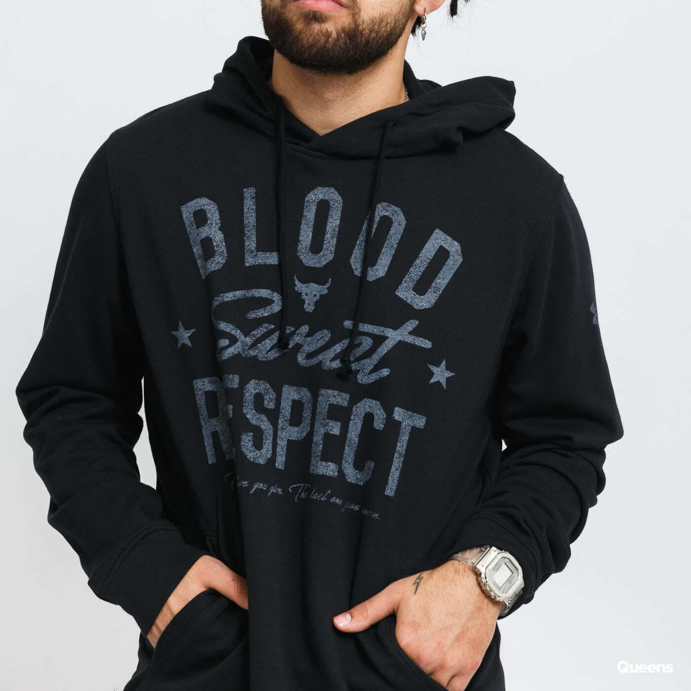 Sudaderas Under Armour Project Rock Terry BSR Hoodie Black
