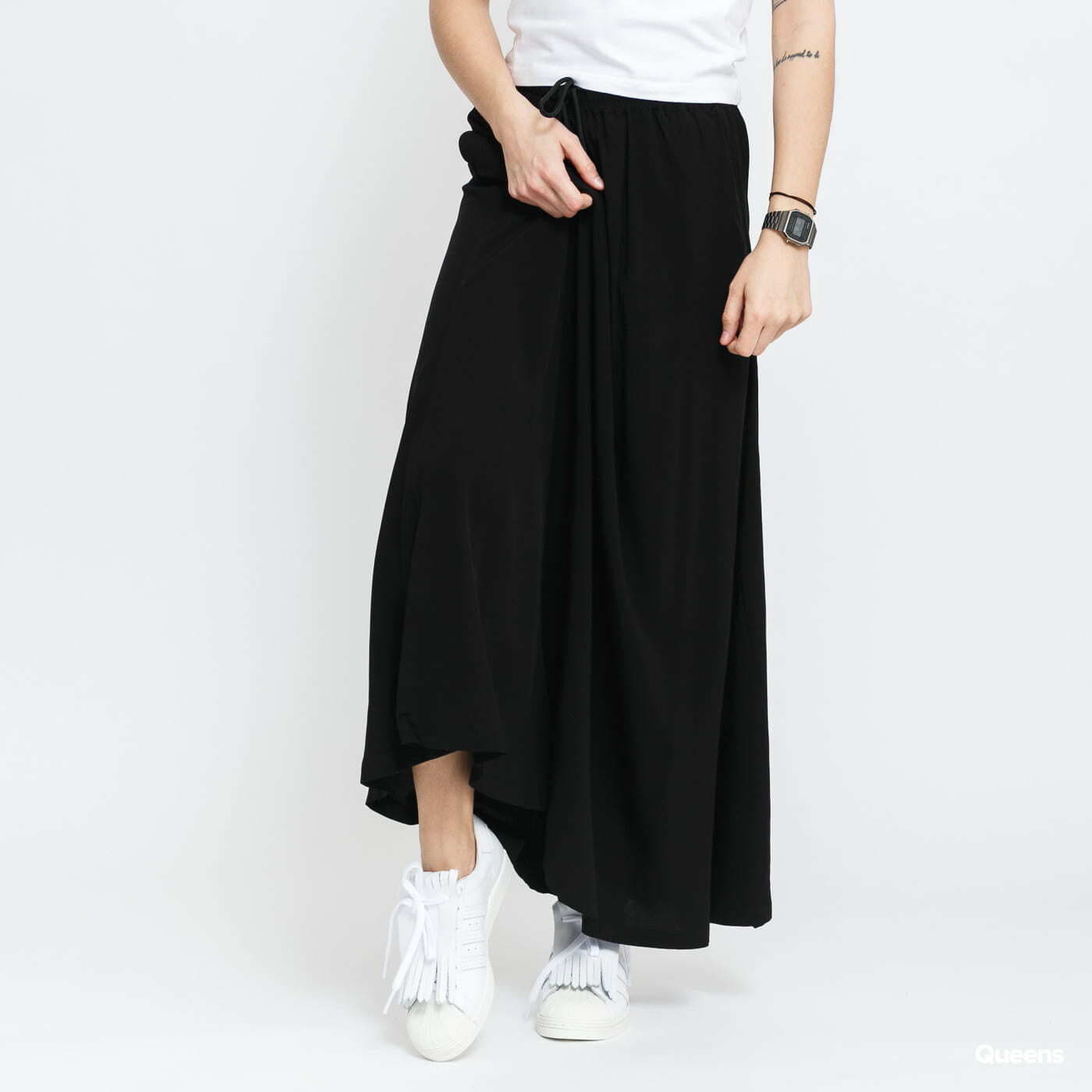Skirts Urban Classics Ladies Viscose Midi Skirt Black