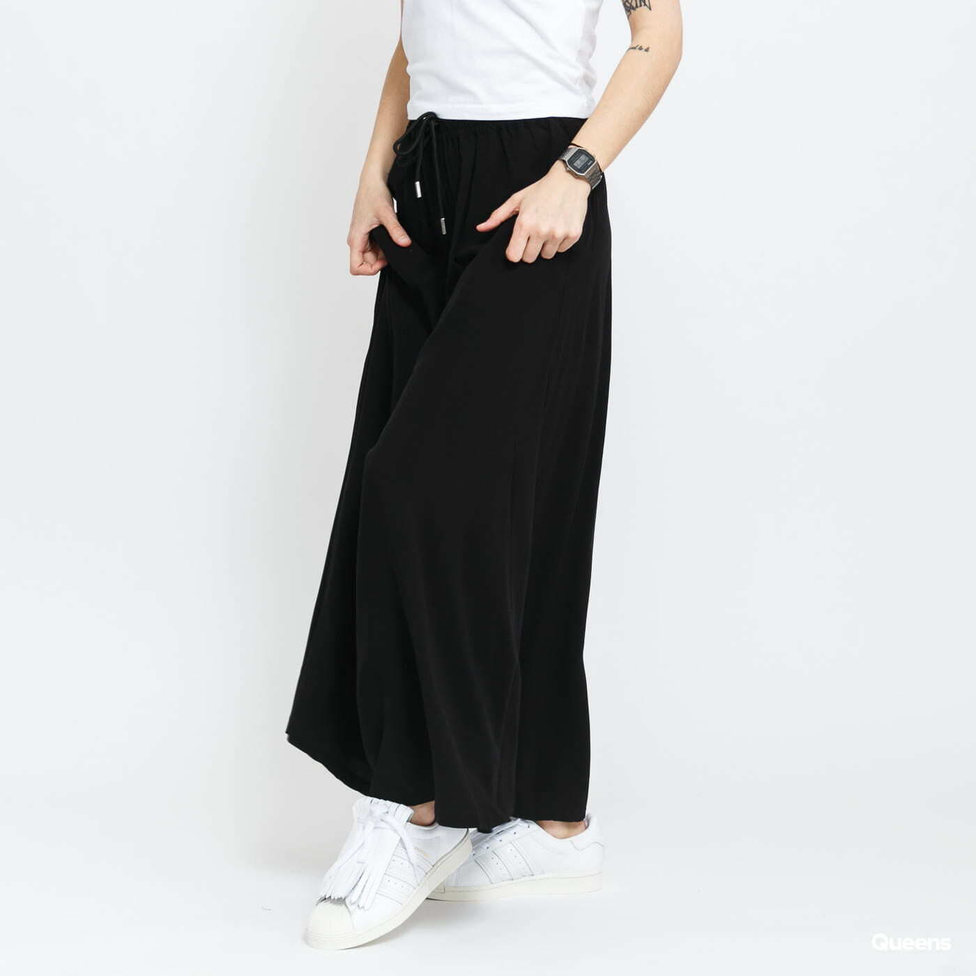 Sukne Urban Classics Ladies Viscose Midi Skirt Black