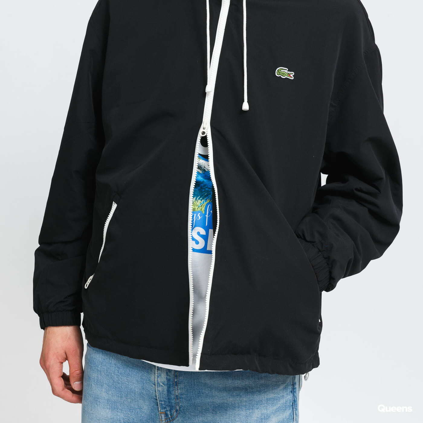 Windbreakers LACOSTE Windbreaker Jacket Black Queens