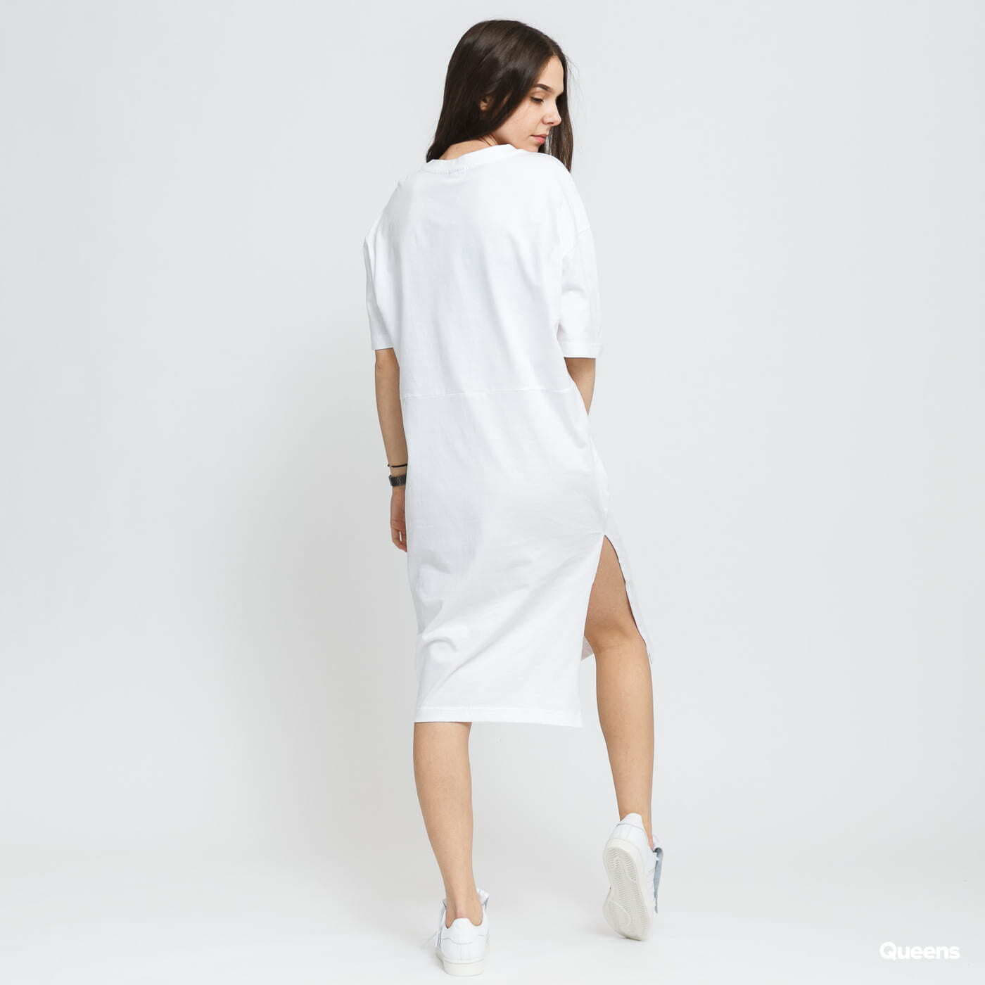 Kjoler Urban Classics Ladies Organic Oversized Slit Tee Dress White