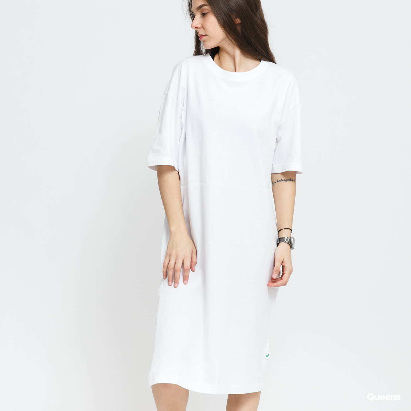 Kjoler Urban Classics Ladies Organic Oversized Slit Tee Dress White