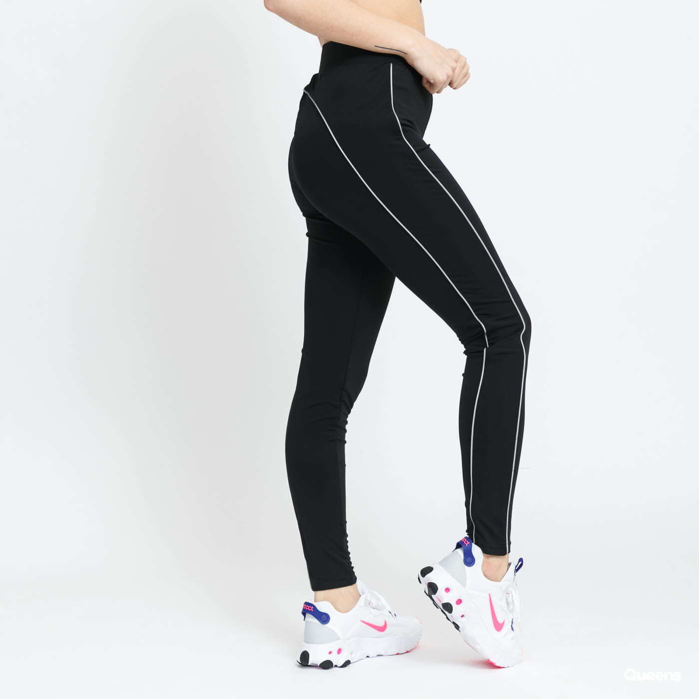 Legíny Urban Classics Ladies High Waist Reflective Leggins Black