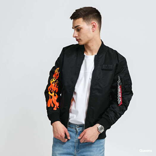 Jackets Alpha Industries MA 1 VF Hot Wheels Reversible Black Orange Queens
