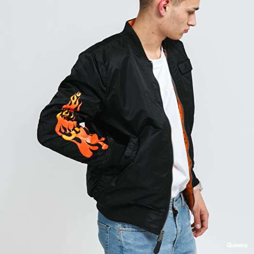 Jackets Alpha Industries MA 1 VF Hot Wheels Reversible Black Orange Queens