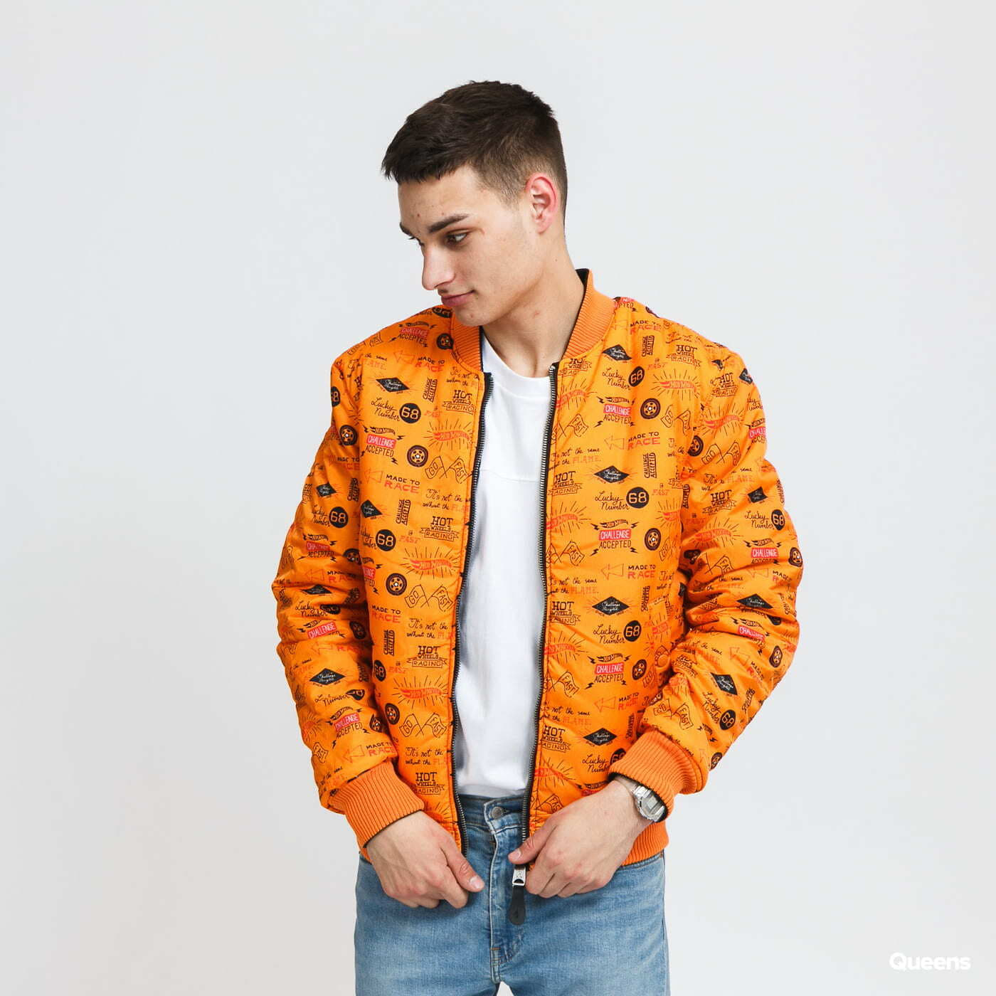 Kabátok Alpha Industries MA-1 VF Hot Wheels Reversible Black / Orange