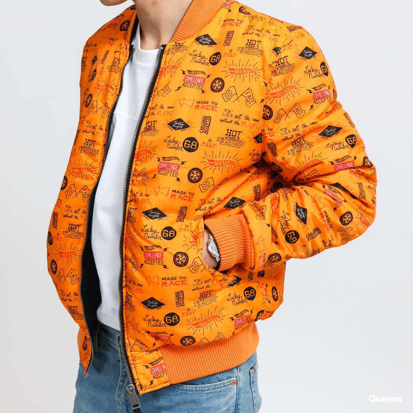 Kabátok Alpha Industries MA-1 VF Hot Wheels Reversible Black / Orange