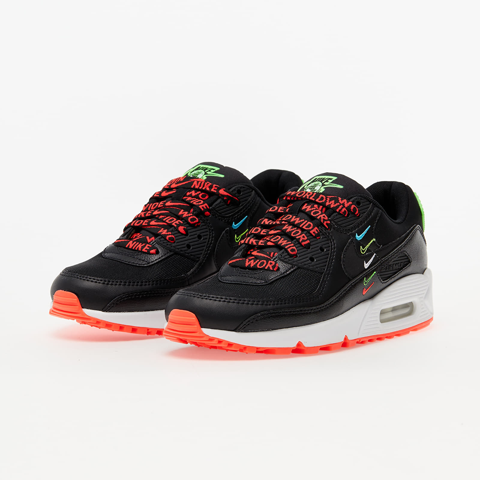 Sneakers und Schuhe fur Frauen Nike W Air Max 90 Worldwide Black Black Flash Crimson Queens