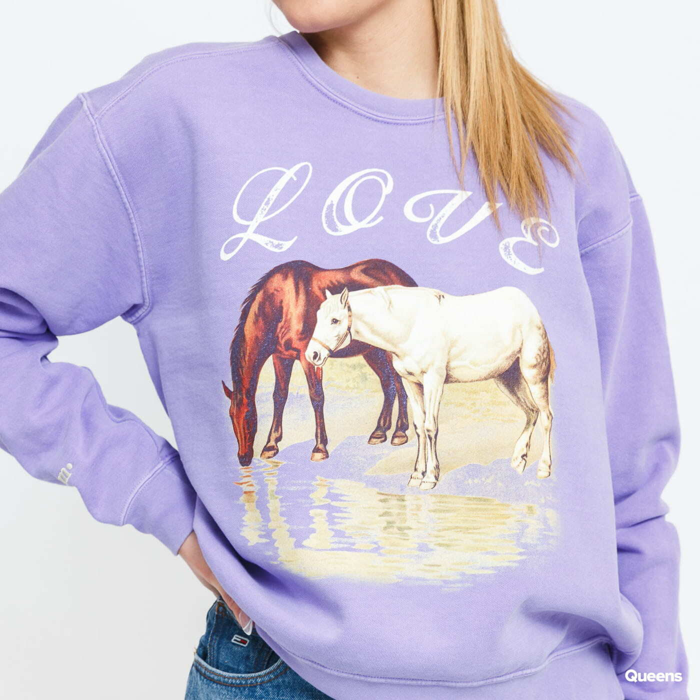 Mikiny LOVE THEM Womens Crewneck True Love fialova Purple